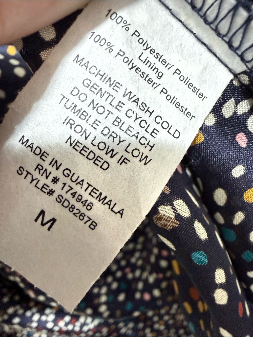 Navy Multi-Dot V-Neck Tiered Midi Dress - Picture 5 of 6